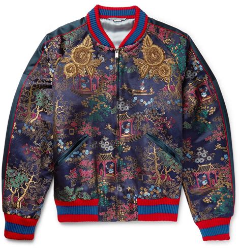 gucci jacquard coat|gucci embroidered jacket.